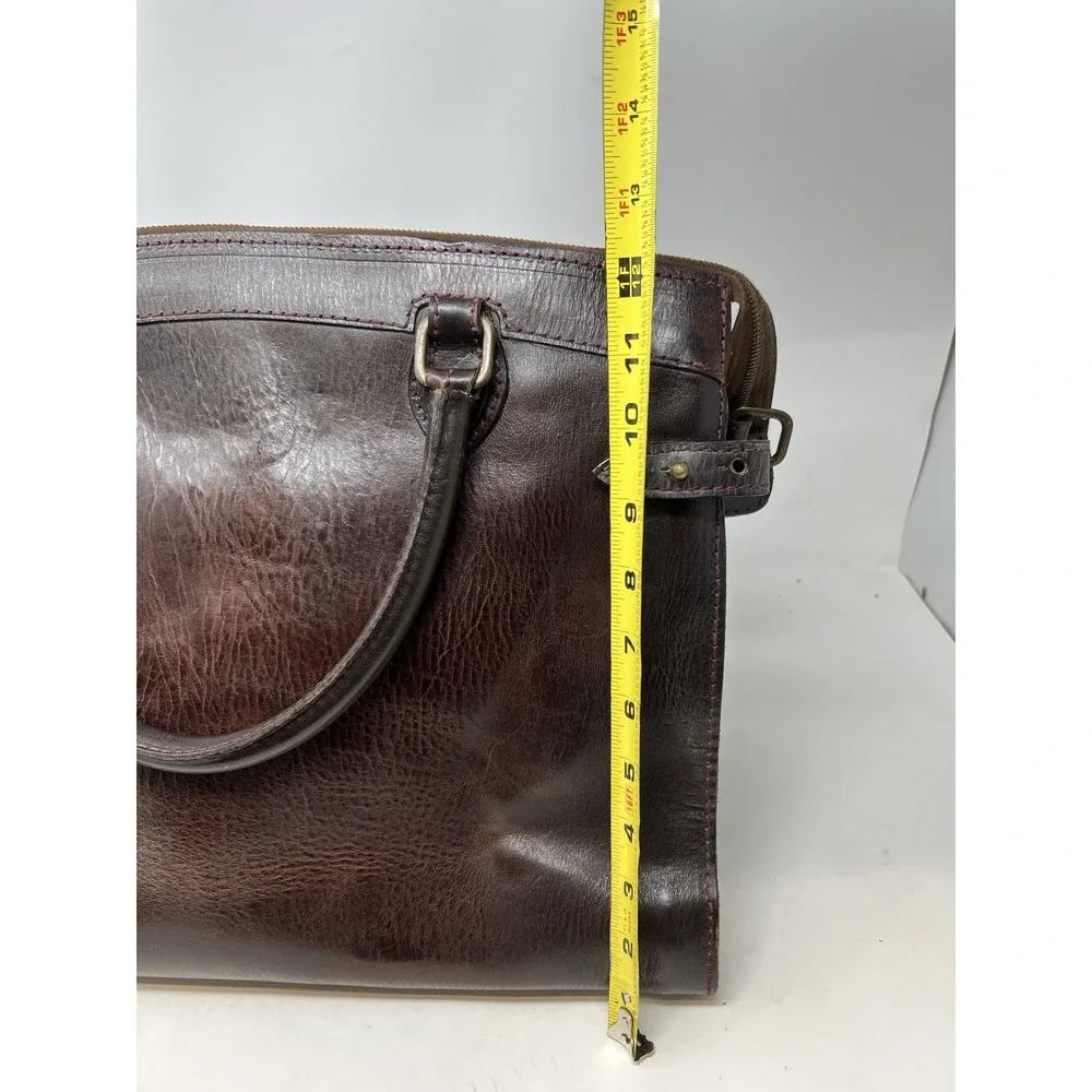 Sandast Sac De Jour‎ Travel Business Bag leather Rare Brown Patina Briefcase